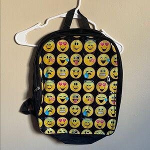 Emoji Print Black Backpack